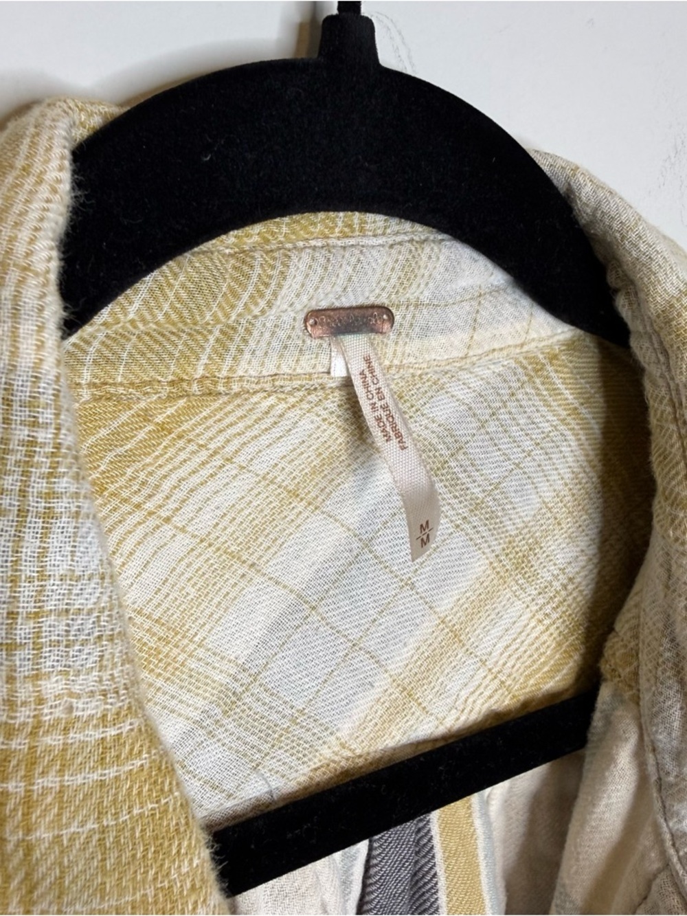 Free People Double Dip Flannel Button Down Top - Picture 3 of 10